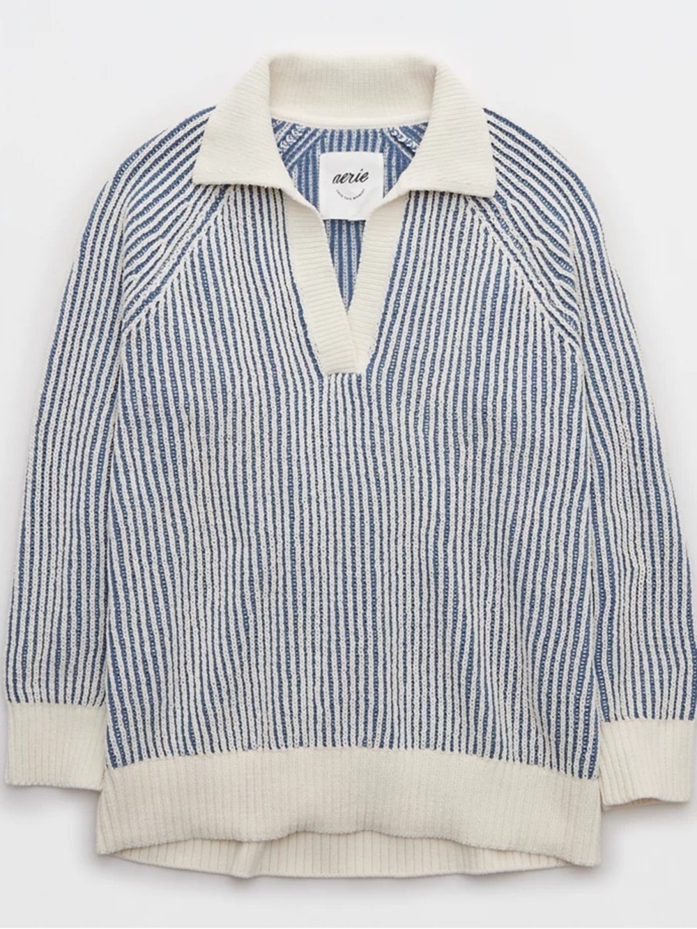 Aerie Sugar Rush Chenille Sweater Marbled Blue‎